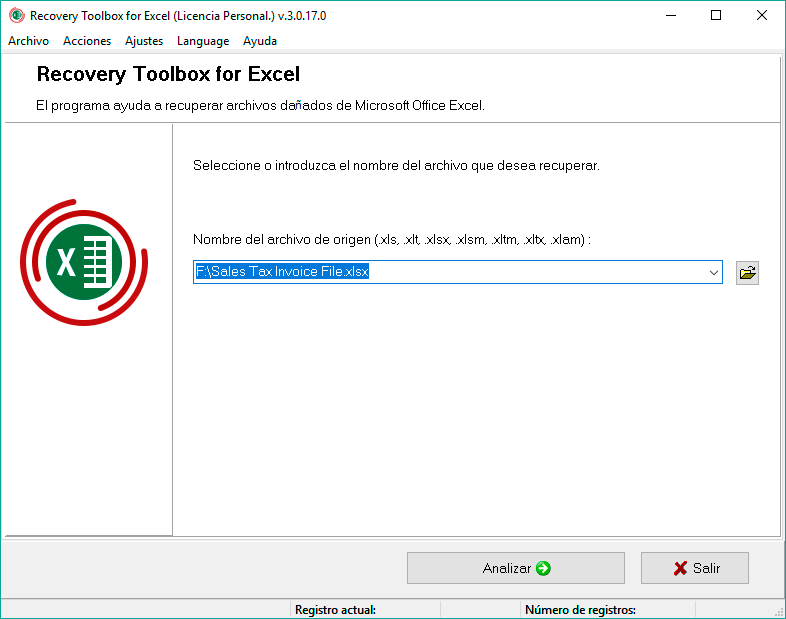 recuperar archivo excel