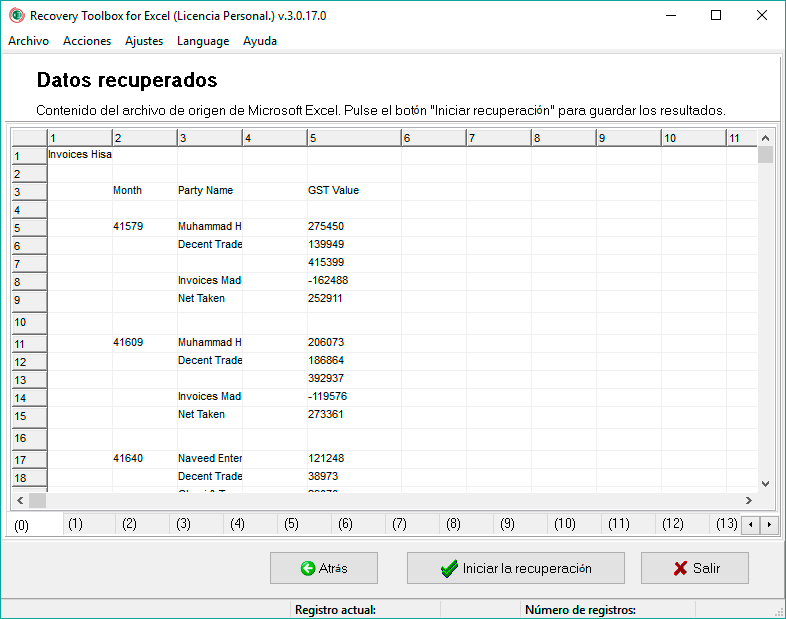 cómo reparar .xlsx dañados