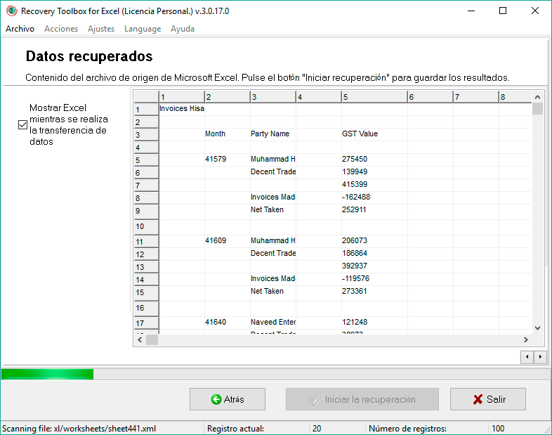 herramienta de reparación de microsoft excel