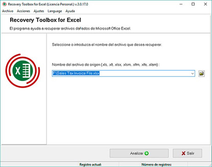 Seleccionar una hoja de cálculo dañada de Microsoft Excel