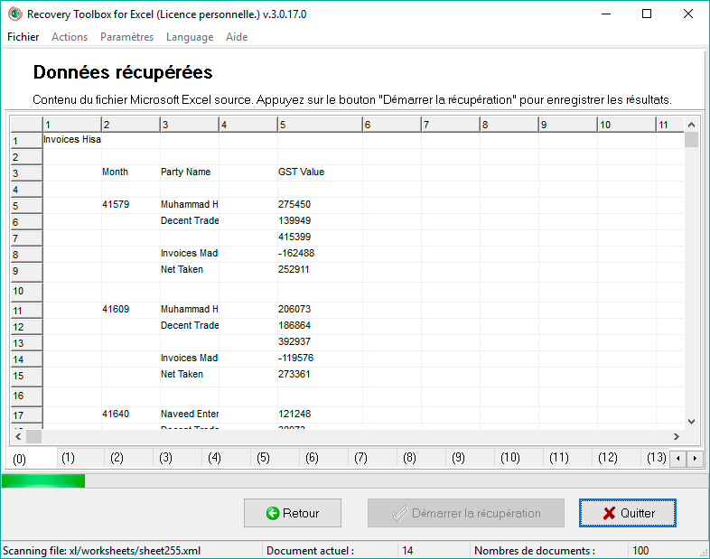 outil de réparation microsoft excel