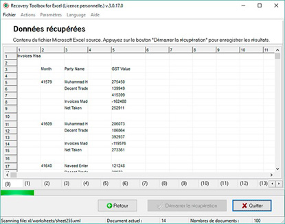 Exportation des informations récupérées vers Microsoft Excel