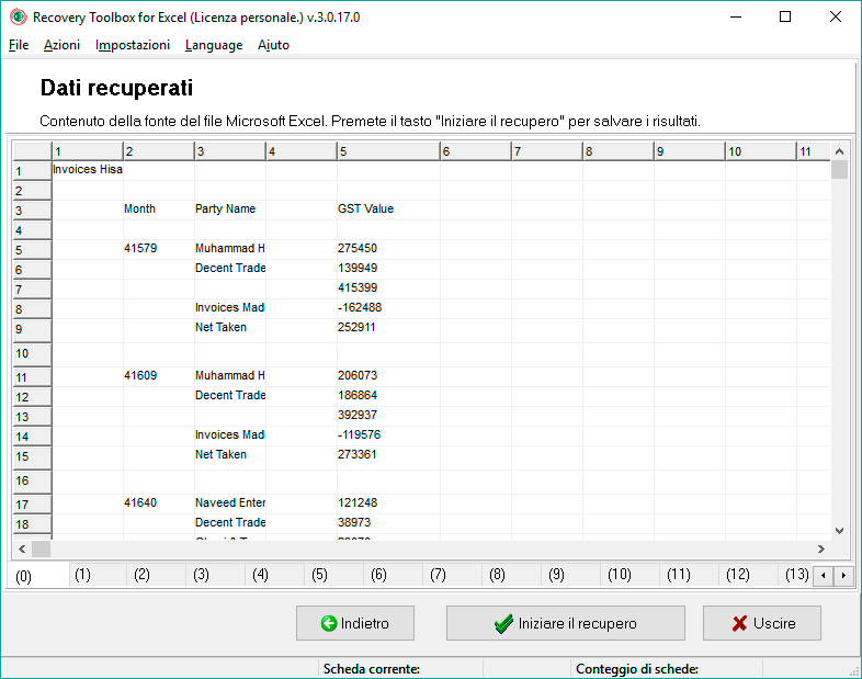 come riparare .xlsx danneggiati