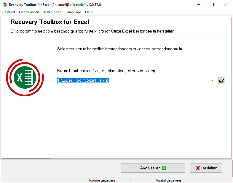 excel-bestand herstellen
